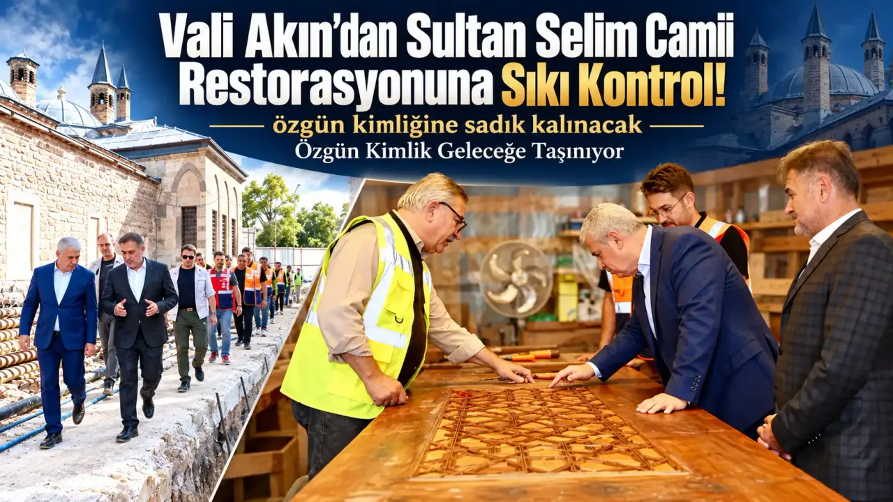 Vali Akın'dan Sultan Selim Camii Restorasyonuna Sıkı Kontrol