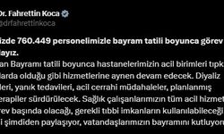 Bayram tatili boyunca 760 bin 449 sağlık personeli görev yapacak