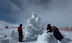 Erciyes’te Kar; Sanat Eserine Dönüştü