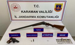 Karaman’da tarihi eser ve ruhsatsız silah ele geçirildi