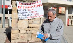 Tarihi çeşme için vatandaştan tek kişilik eylem