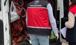 Serik'te 176 kilogram tarihi geçmiş sucuk ele geçirildi