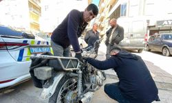Karaman'da sürücüsünün bırakıp kaçtığı motosikletin şase numarasının kazınmış olduğu belirlendi