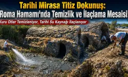 Tarihi Roma Hamamı'nda temizlik çalışması