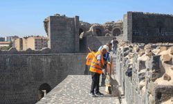 Tarihi Diyarbakır surlarında temizlik çalışması