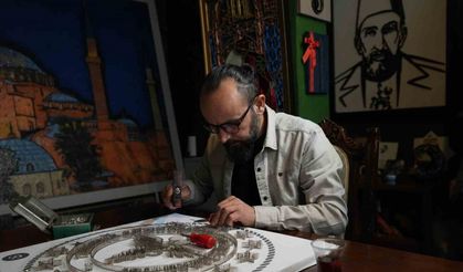 120 Bin Çivi Kullanarak Ayasofya'yı Resmetti