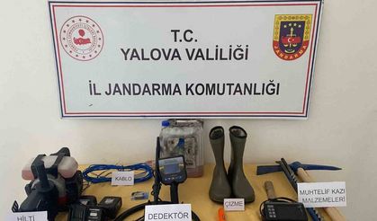 Yalova’da kaçak kazı yapan 3 şüpheli gözaltına alındı