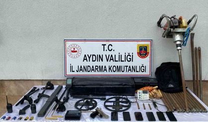 Aydın’da kaçak kazı yapan şahısların  evlerine operasyon
