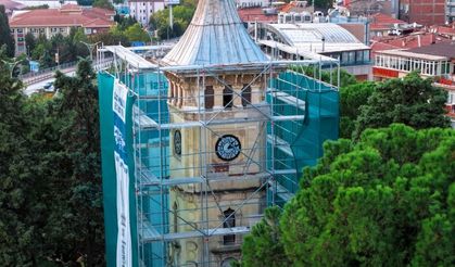 Kent tarihine ışık tutan 125 yıllık saat kulesinde çalışma