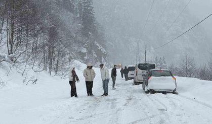 Trabzon-Bayburt karayolu Tilkibeli mevkiinde çığ