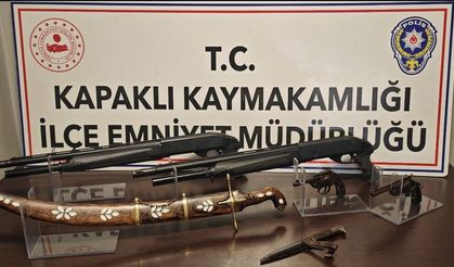 Kapaklı'da tarihi silahlar ele geçirildi