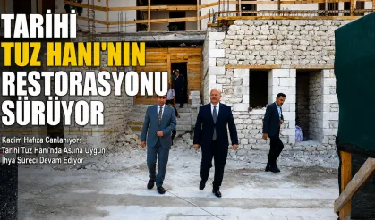 Tarihi Tuz Hanı'nın Restorasyonu Sürüyor