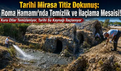 Tarihi Roma Hamamı'nda temizlik çalışması