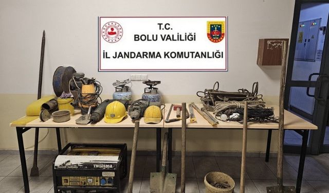 Bolu’da kaçak kazı yapan 3 kişi suçüstü yakalandı