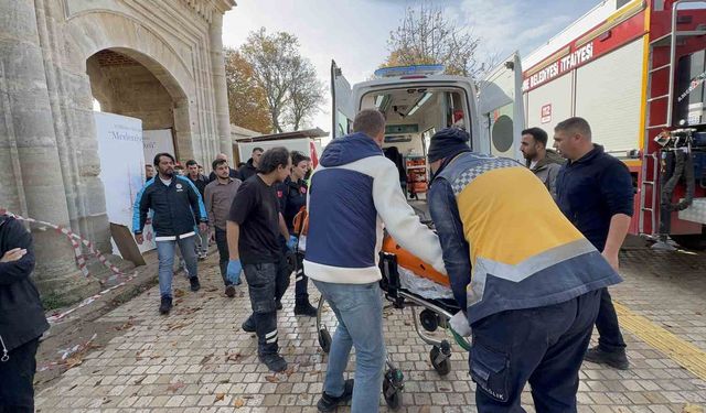 Selimiye Camii restorasyonunda düşen işçi yaralandı