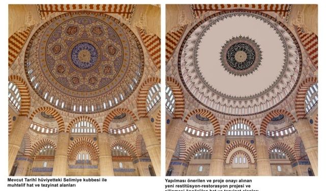 Selimiye Kubbe süslemeleri restorasyonuna mahkeme 'dur'dedi