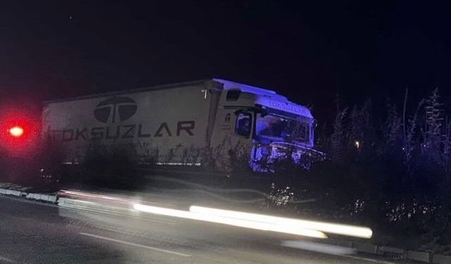 Giresun'da tır aydınlatma direğine çarptı, şoför hayatını kaybetti