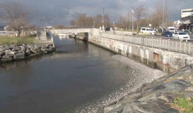 Menekşe sahilinde sular çekildi, tekneler geçişlerde zorluk yaşadı