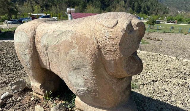 Tarihi eser operasyonunda Roma dönemine ait aslan heykeli ele geçirildi