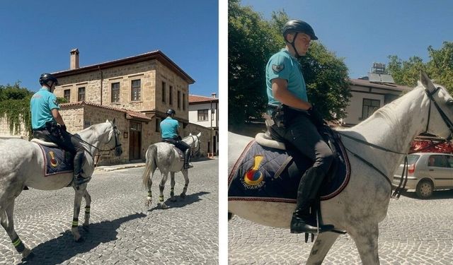 Tarihi Harput'ta atlı jandarma mesaisi