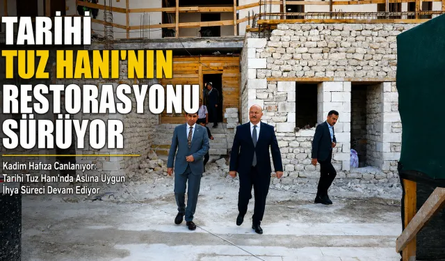 Tarihi Tuz Hanı'nın Restorasyonu Sürüyor