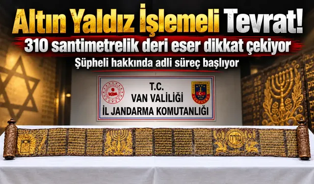 Altın yaldız işlemeli Tevrat ele geçirildi