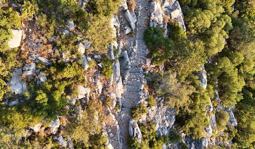 Tarihi Kervan Yolu rotası dron ile görüntülendi