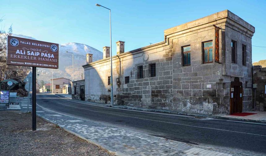 Talas'ın tarihi hamamına ilgi büyük
